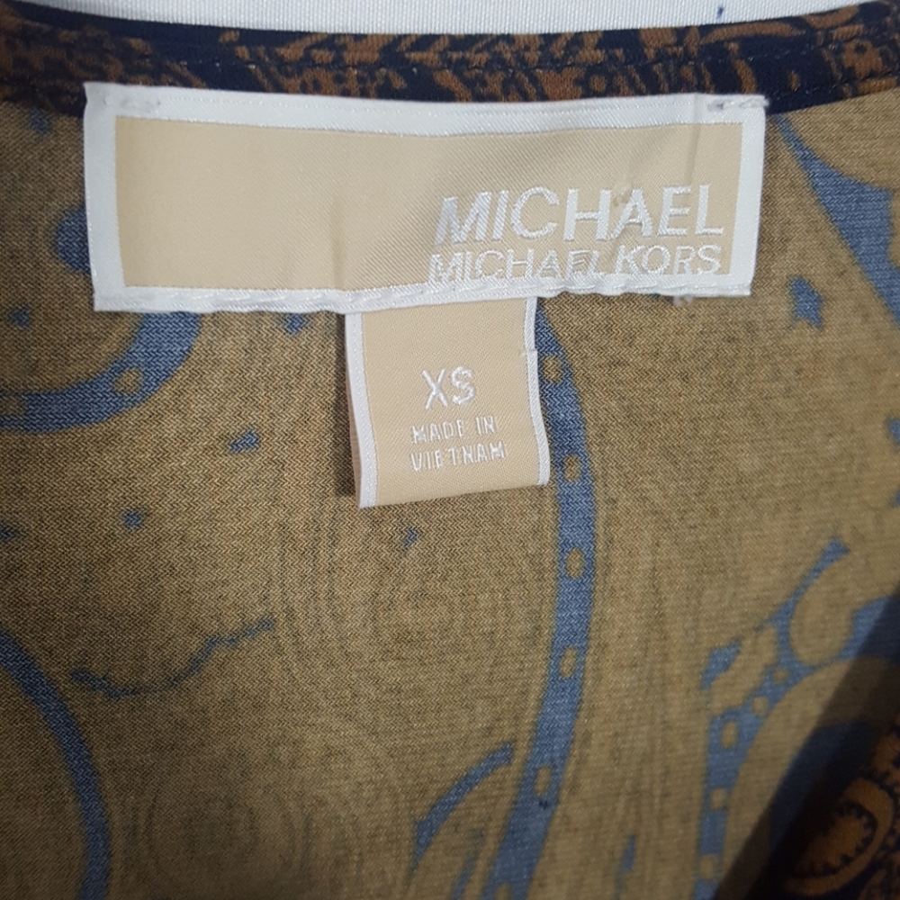 Michael Kors Blue and Brown Paisley Dress - Picture 4 of 7